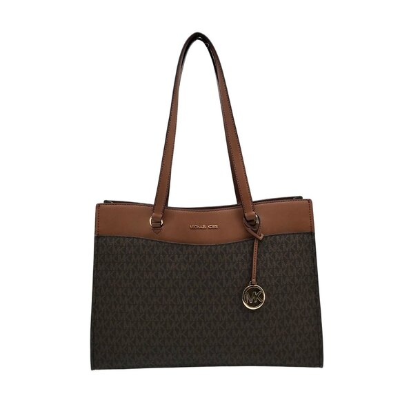 Michael Kors Brown Signature Jet Set Travel Tote Bag - Picture 1 of 11